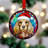 Cocker Spaniel Golden in Santa Hat Suncatcher Decoration